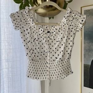 ZAFUL Polka Dot Off-The-Shoulder Shirt
